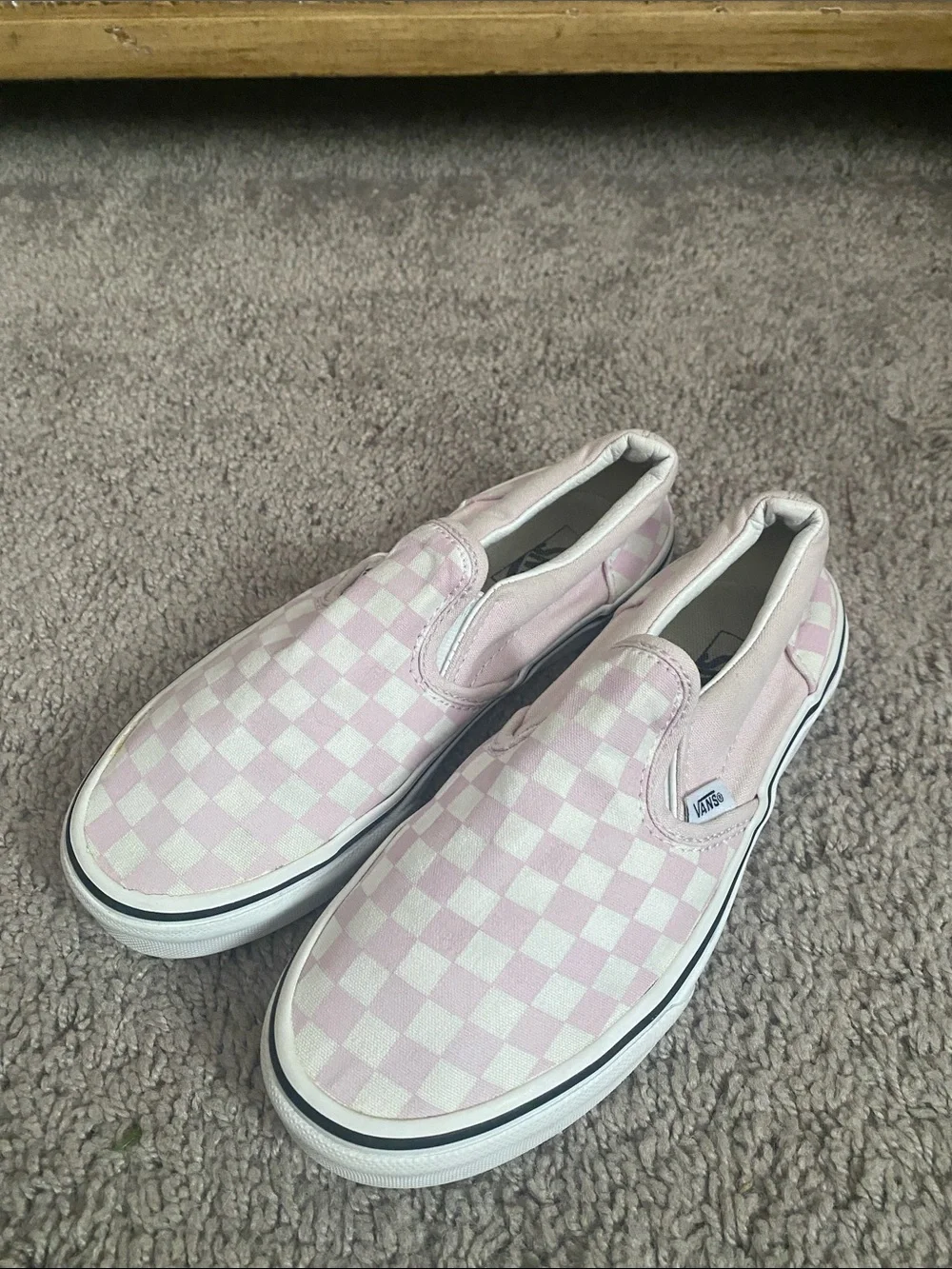 Vans off the wall low Kids Slip-On Checkerboard Sneakers - Light Pink/White